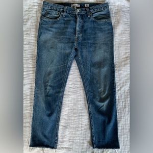 Re/Done Womens relaxed ankle crop jeans